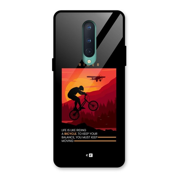 Keep Moving Rider Glass Back Case for OnePlus 8