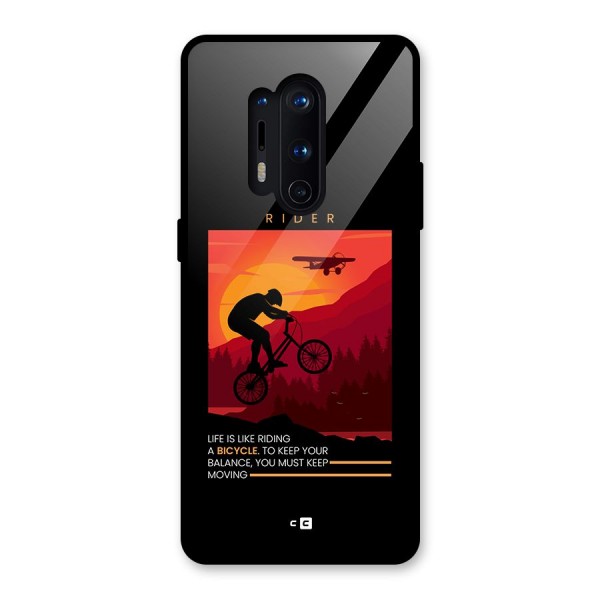 Keep Moving Rider Glass Back Case for OnePlus 8 Pro