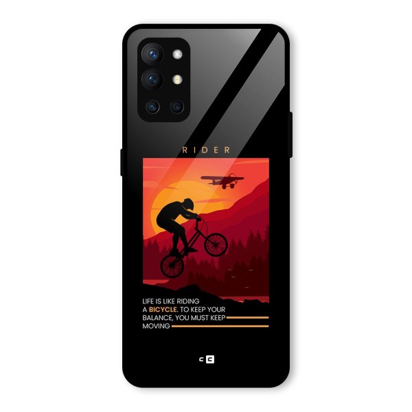 Keep Moving Rider Glass Back Case for OnePlus 9R
