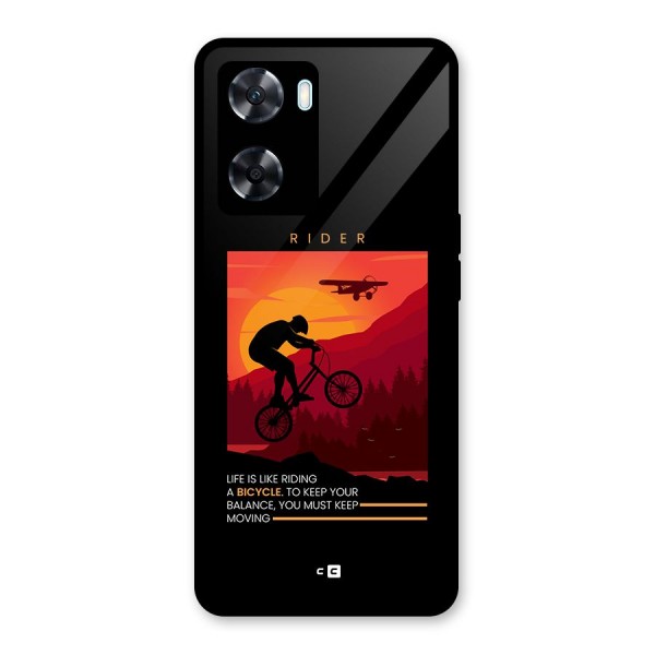 Keep Moving Rider Glass Back Case for Oppo A77