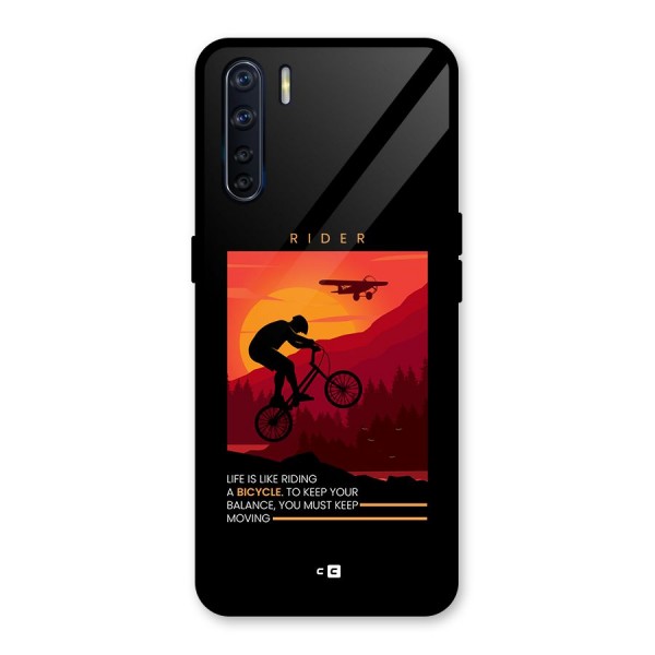 Keep Moving Rider Glass Back Case for Oppo F15