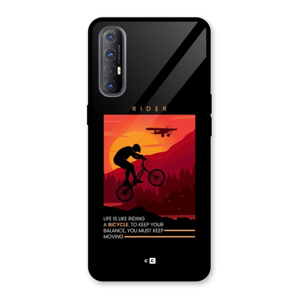 Keep Moving Rider Glass Back Case for Oppo Reno3 Pro