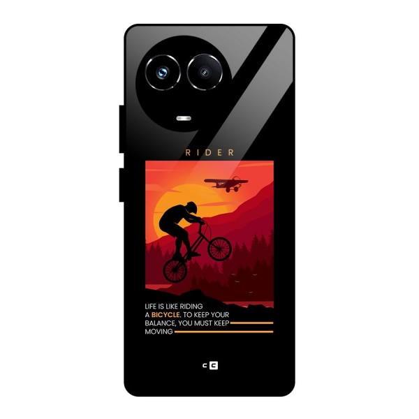 Keep Moving Rider Glass Back Case for Realme 11X