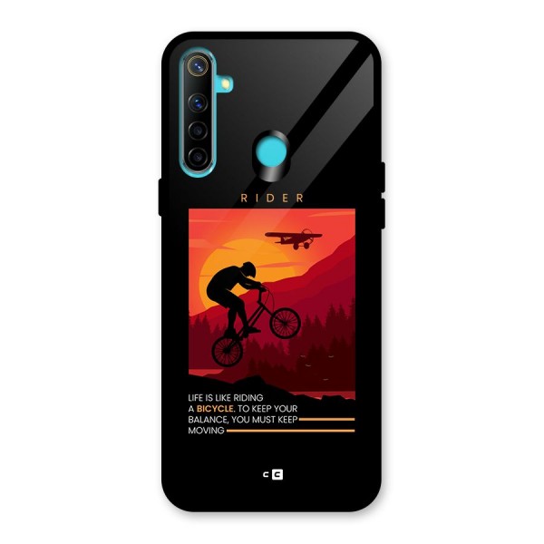 Keep Moving Rider Glass Back Case for Realme 5