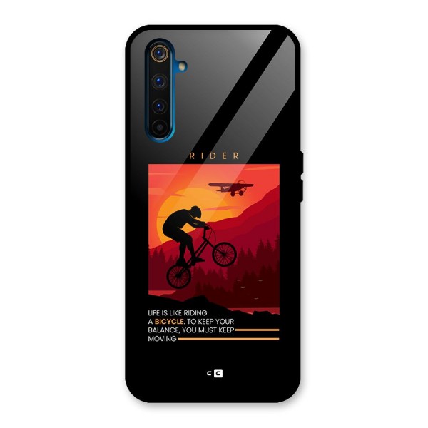 Keep Moving Rider Glass Back Case for Realme 6 Pro