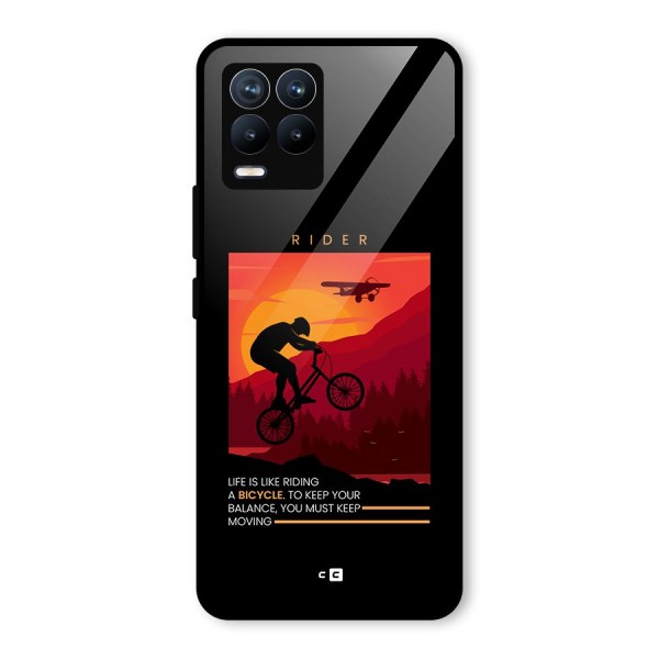 Keep Moving Rider Glass Back Case for Realme 8 Pro