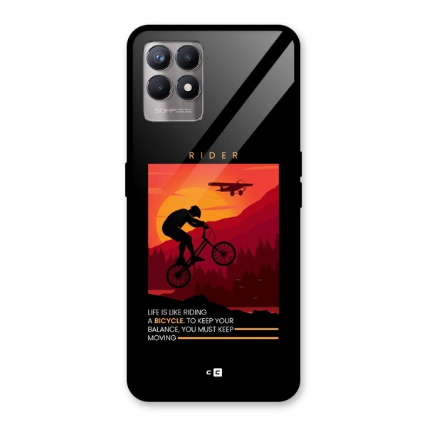 Keep Moving Rider Glass Back Case for Realme 8i