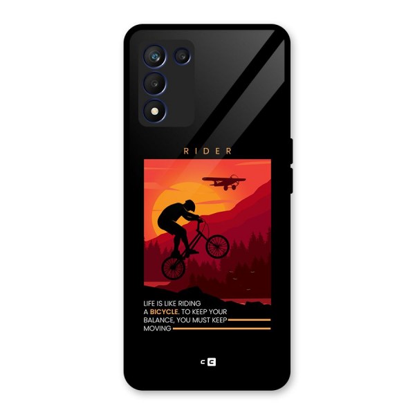 Keep Moving Rider Glass Back Case for Realme 9 5G Speed