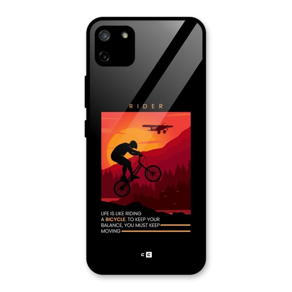 Keep Moving Rider Glass Back Case for Realme C11
