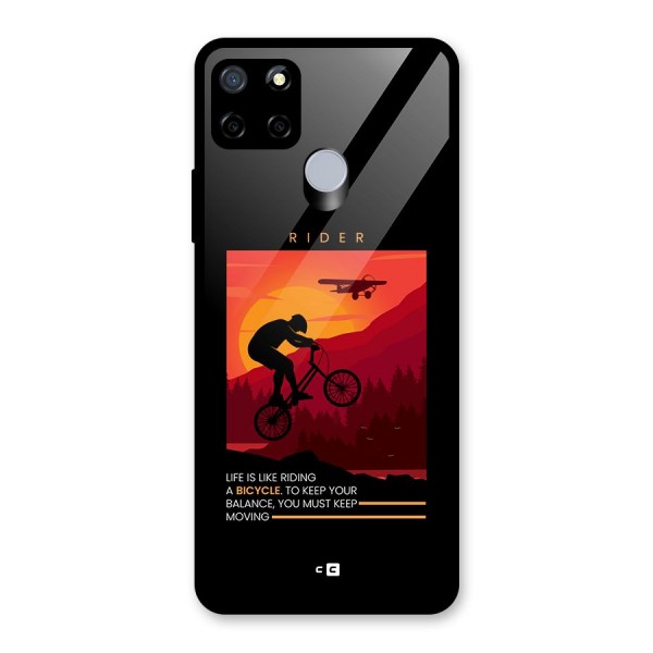 Keep Moving Rider Glass Back Case for Realme C15