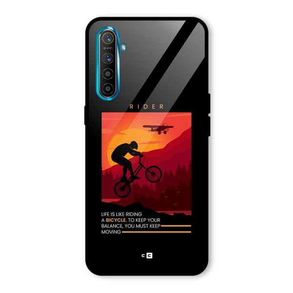 Keep Moving Rider Glass Back Case for Realme X2