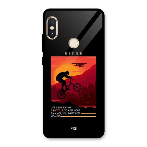 Keep Moving Rider Glass Back Case for Redmi Note 5 Pro