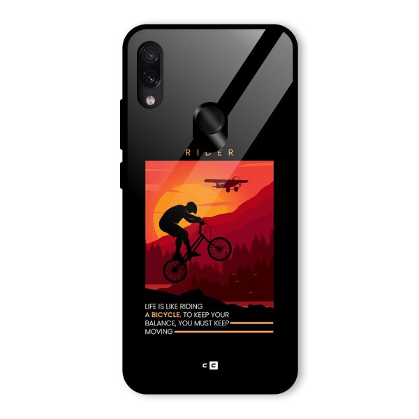Keep Moving Rider Glass Back Case for Redmi Note 7