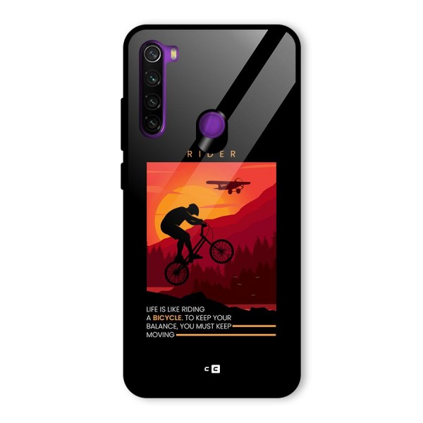 Keep Moving Rider Glass Back Case for Redmi Note 8