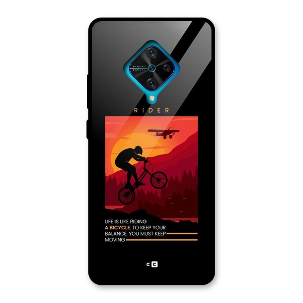 Keep Moving Rider Glass Back Case for Vivo S1 Pro
