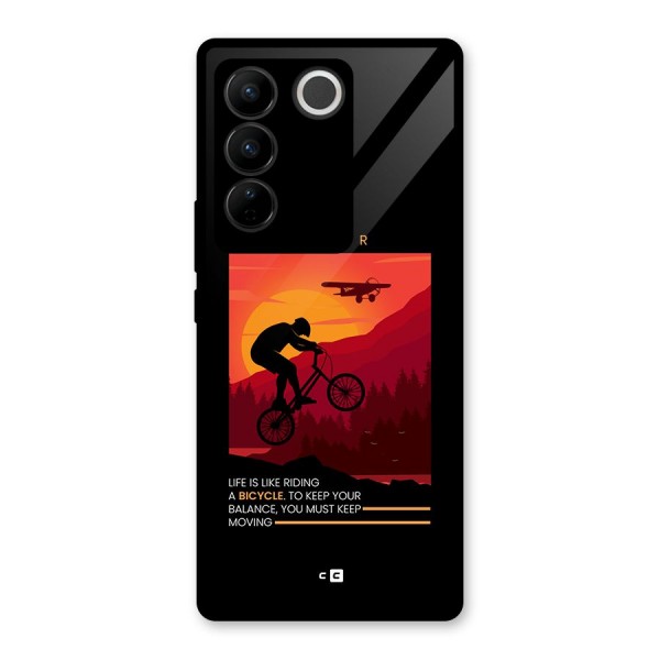 Keep Moving Rider Glass Back Case for Vivo V27