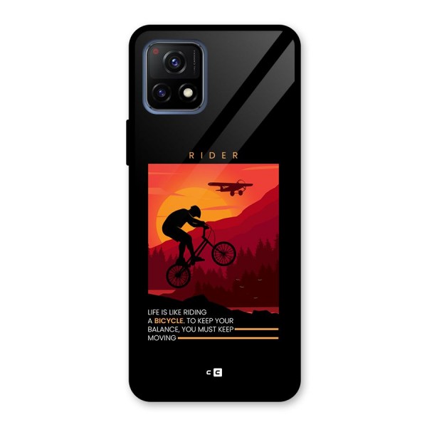 Keep Moving Rider Glass Back Case for Vivo Y72 5G