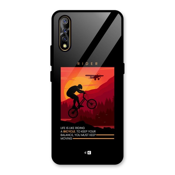 Keep Moving Rider Glass Back Case for Vivo Z1x