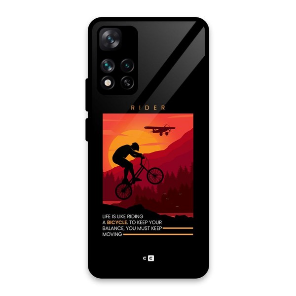 Keep Moving Rider Glass Back Case for Xiaomi 11i 5G