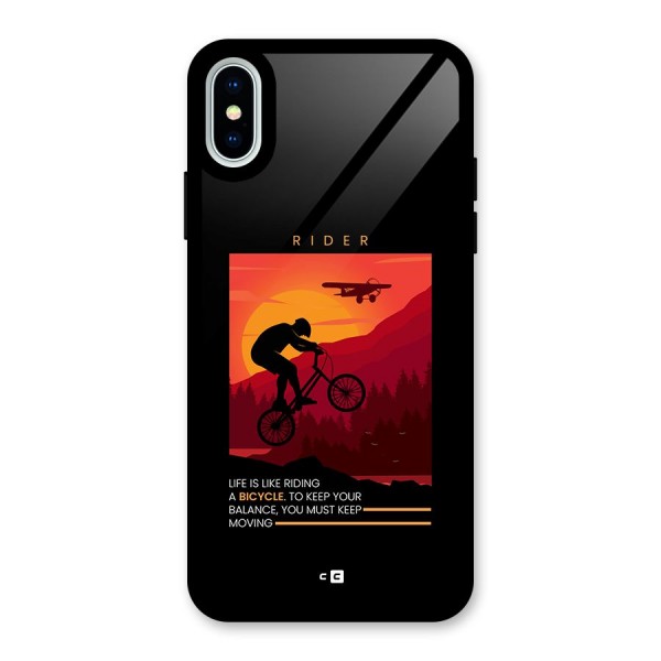 Keep Moving Rider Glass Back Case for iPhone X