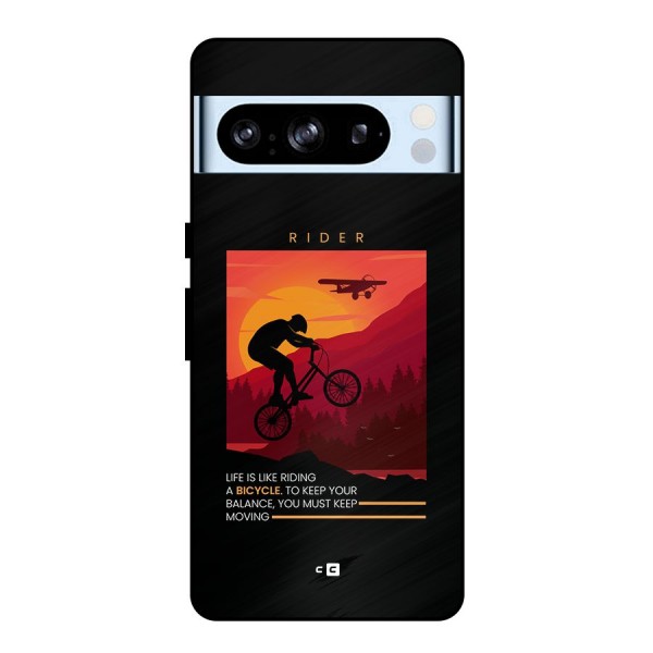 Keep Moving Rider Metal Back Case for Google Pixel 8 Pro