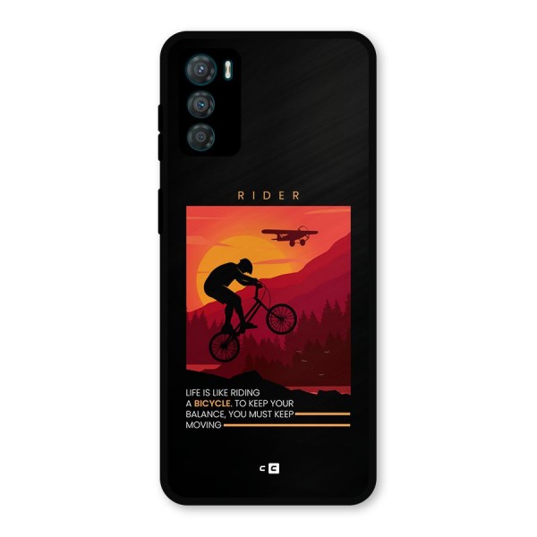 Keep Moving Rider Metal Back Case for Moto G42