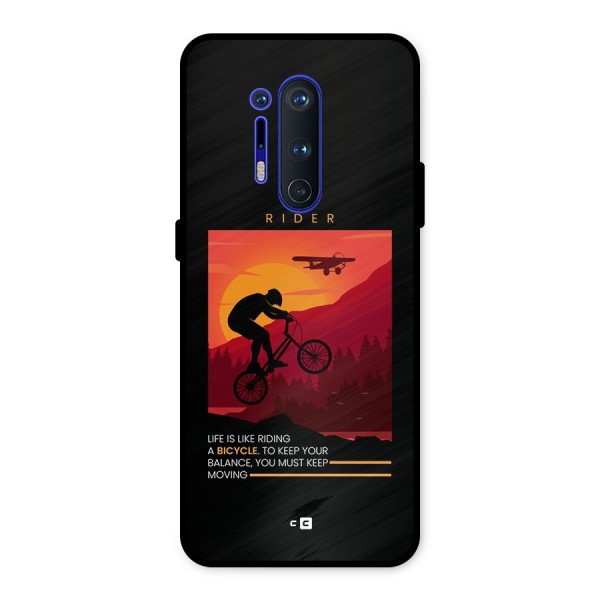 Keep Moving Rider Metal Back Case for OnePlus 8 Pro