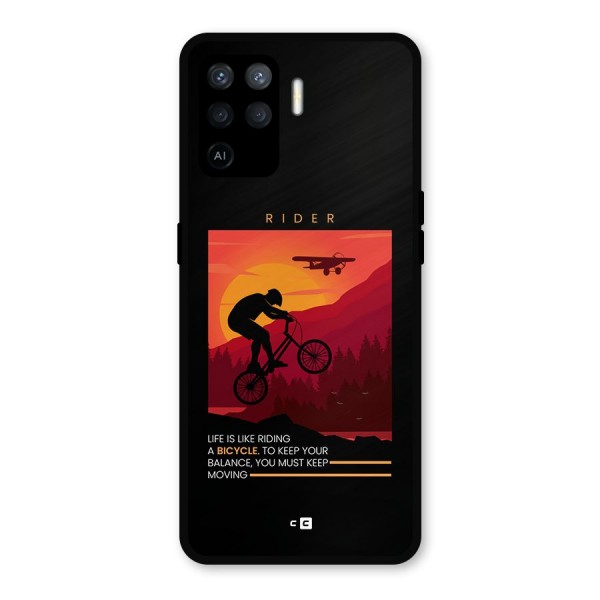 Keep Moving Rider Metal Back Case for Oppo F19 Pro