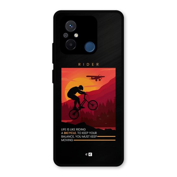 Keep Moving Rider Metal Back Case for Poco C55