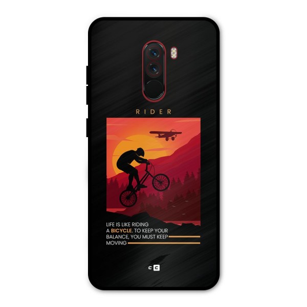 Keep Moving Rider Metal Back Case for Poco F1