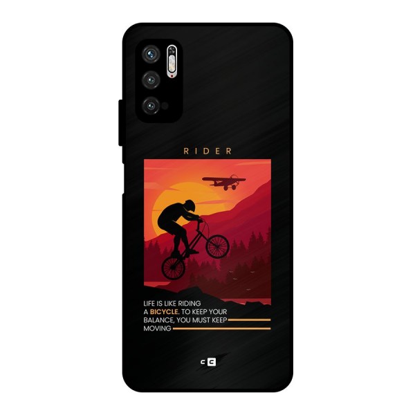 Keep Moving Rider Metal Back Case for Poco M3 Pro 5G