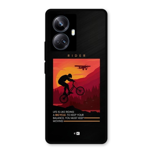 Keep Moving Rider Metal Back Case for Realme 10 Pro Plus