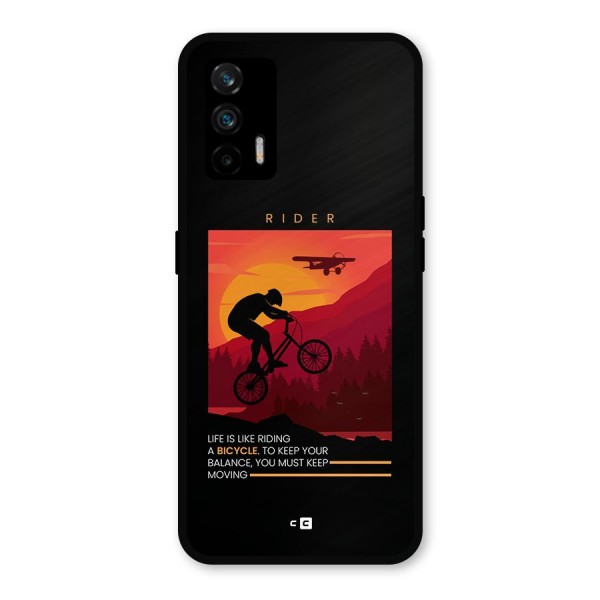 Keep Moving Rider Metal Back Case for Realme GT 5G