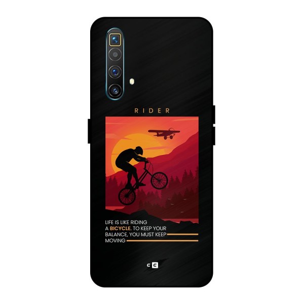 Keep Moving Rider Metal Back Case for Realme X3