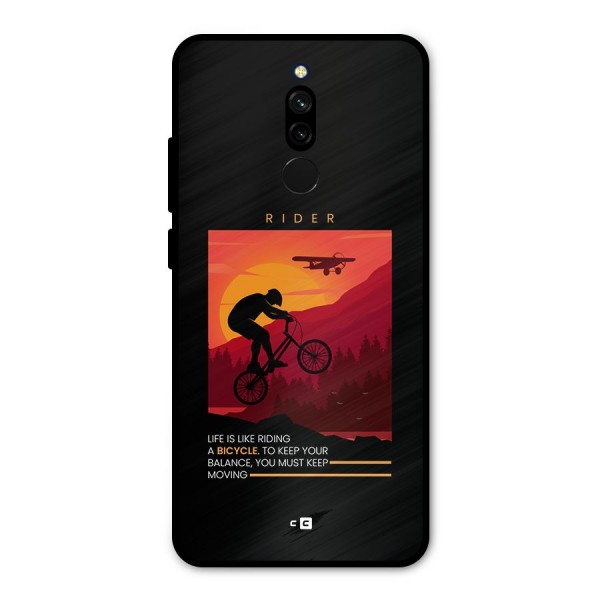 Keep Moving Rider Metal Back Case for Redmi 8