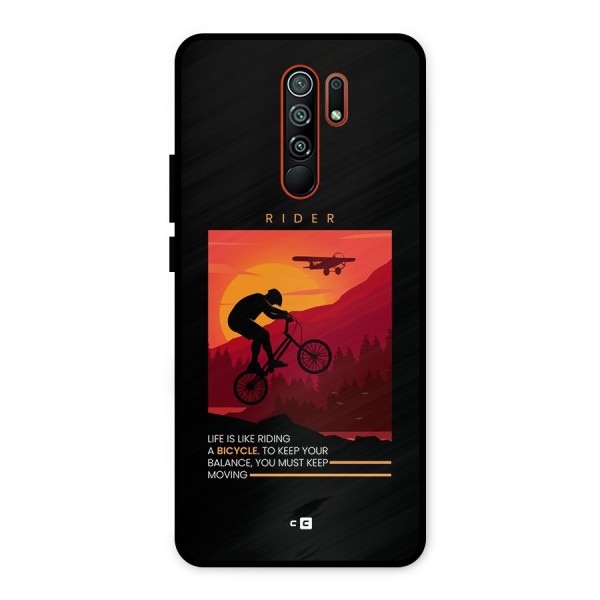 Keep Moving Rider Metal Back Case for Redmi 9 Prime