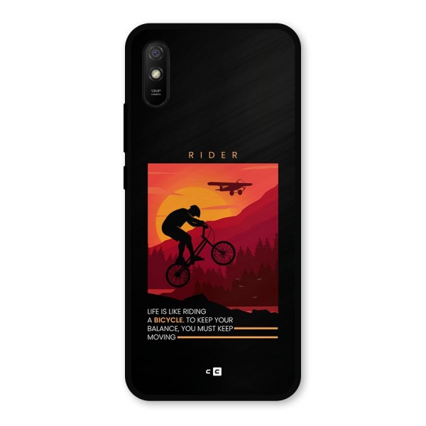 Keep Moving Rider Metal Back Case for Redmi 9a
