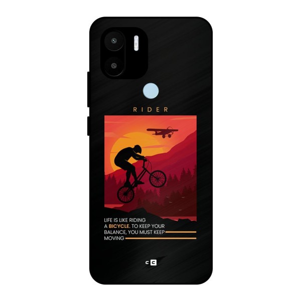 Keep Moving Rider Metal Back Case for Redmi A1 Plus