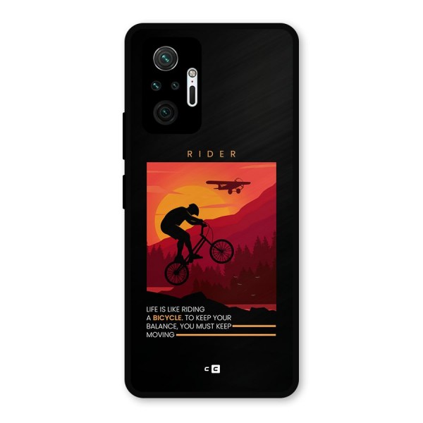 Keep Moving Rider Metal Back Case for Redmi Note 10 Pro