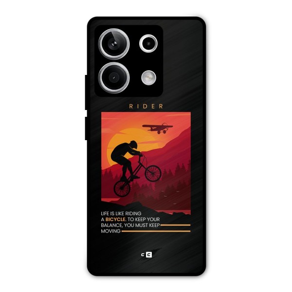 Keep Moving Rider Metal Back Case for Redmi Note 13 5G