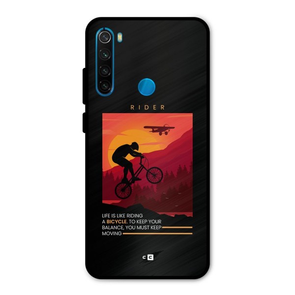 Keep Moving Rider Metal Back Case for Redmi Note 8
