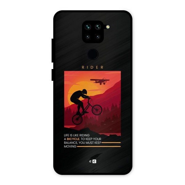 Keep Moving Rider Metal Back Case for Redmi Note 9