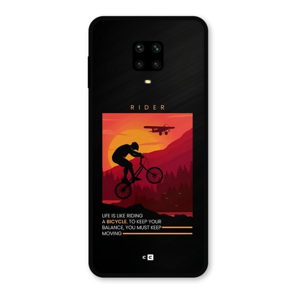 Keep Moving Rider Metal Back Case for Redmi Note 9 Pro Max