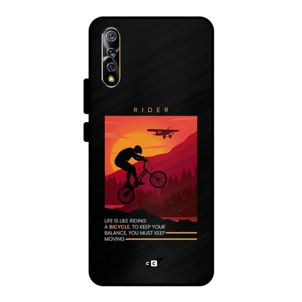 Keep Moving Rider Metal Back Case for Vivo S1