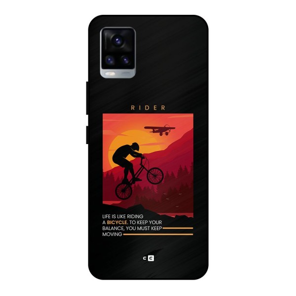 Keep Moving Rider Metal Back Case for Vivo V20
