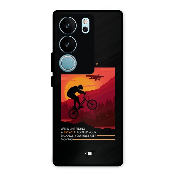 Keep Moving Rider Metal Back Case for Vivo V29
