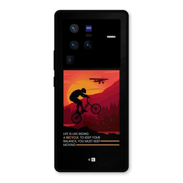 Keep Moving Rider Metal Back Case for Vivo X80 Pro