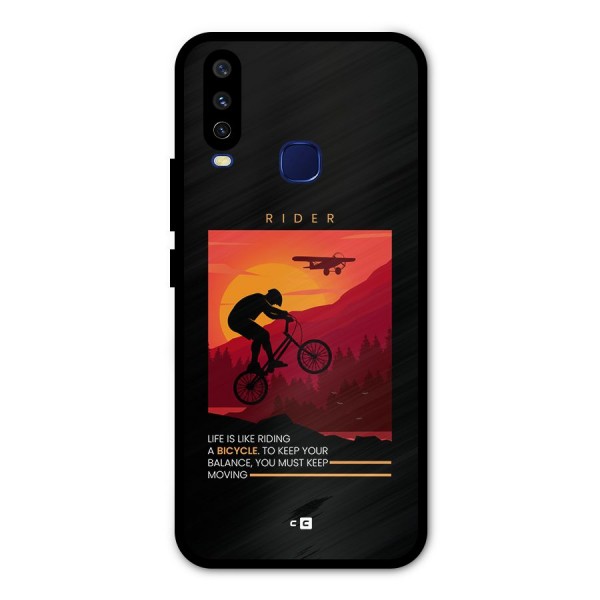 Keep Moving Rider Metal Back Case for Vivo Y12