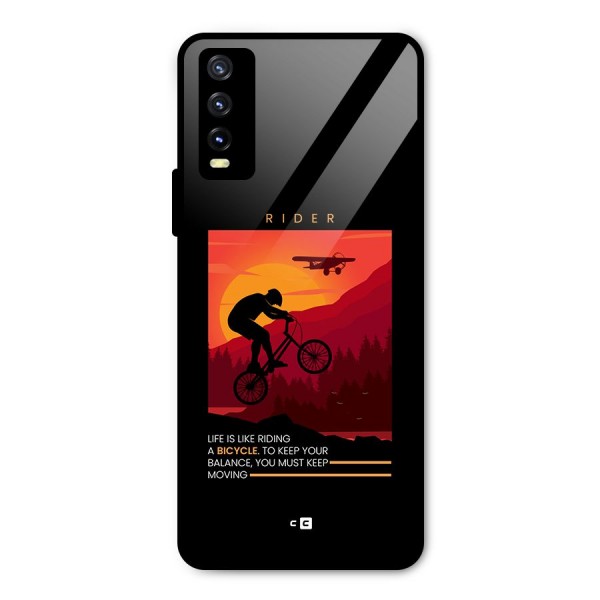 Keep Moving Rider Metal Back Case for Vivo Y20 2021