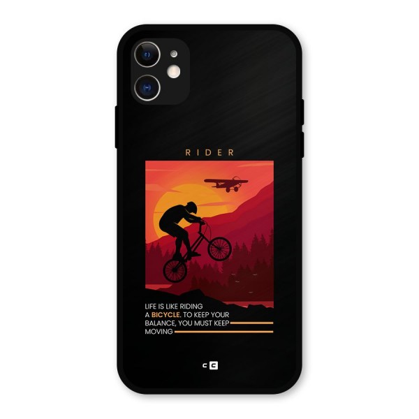 Keep Moving Rider Metal Back Case for iPhone 11